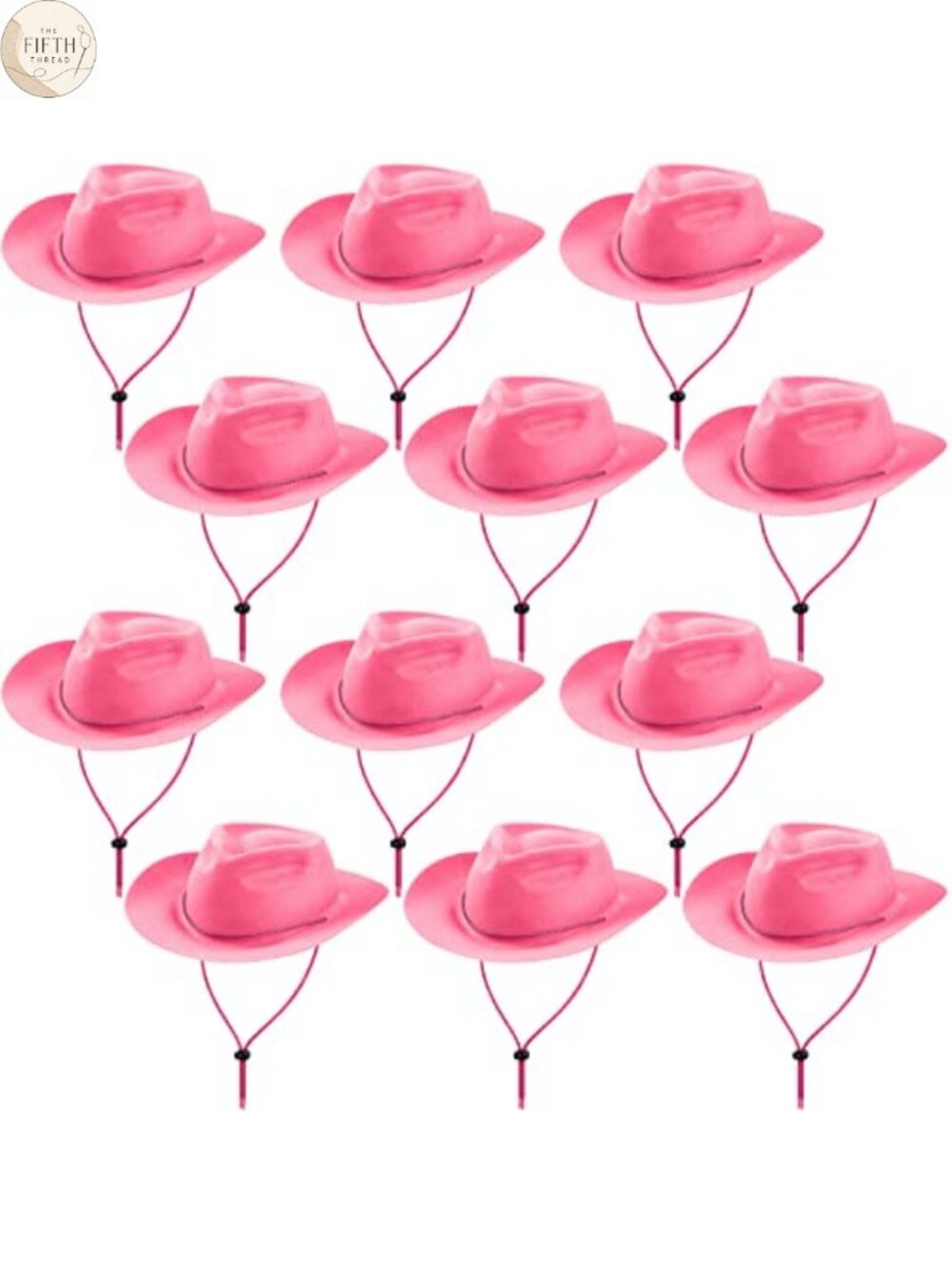 12 Pack Disposable Plastic Felt Cowboy Hats Wide Brim Western Party Hat